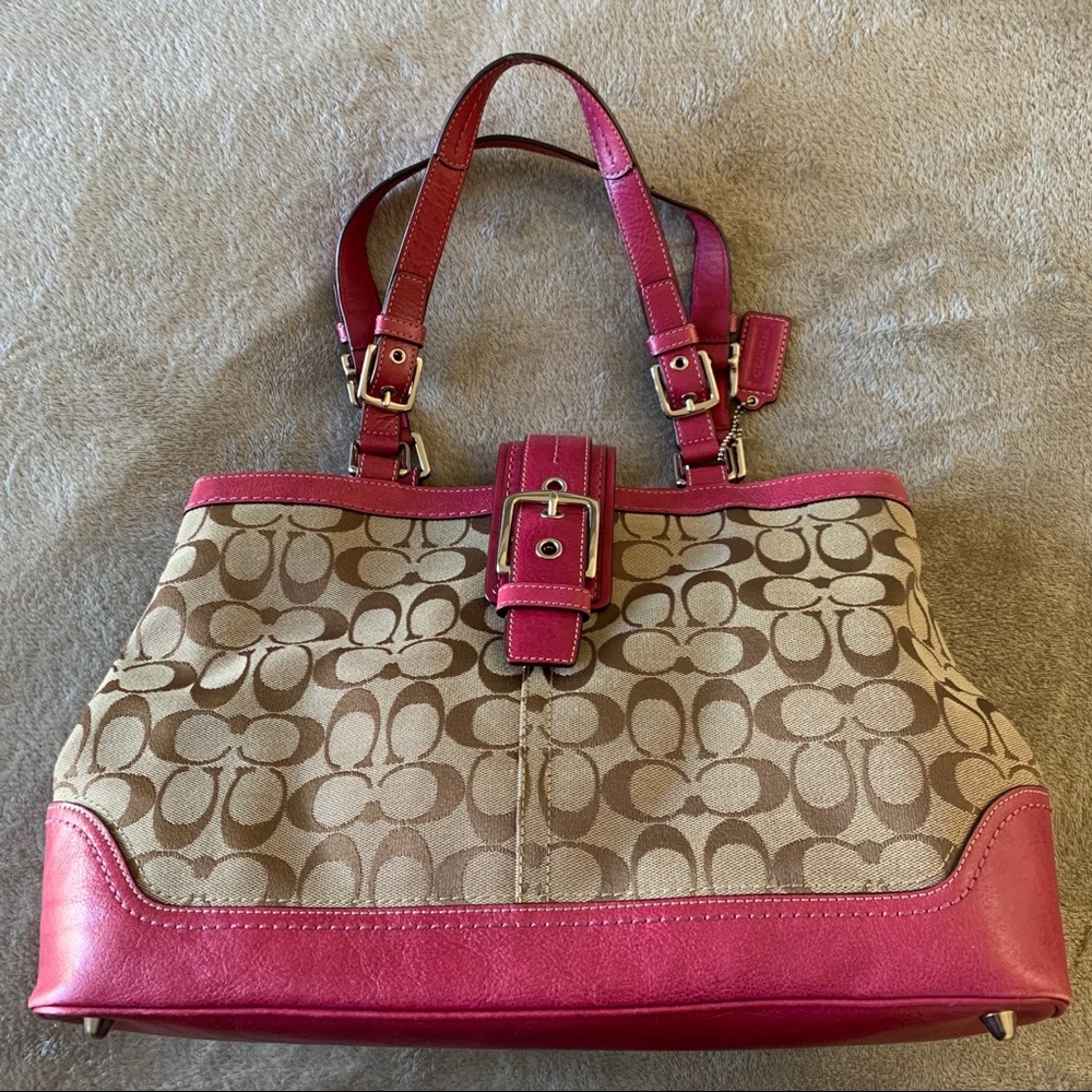 Authentic Coach Signature Satchel Bag F12643